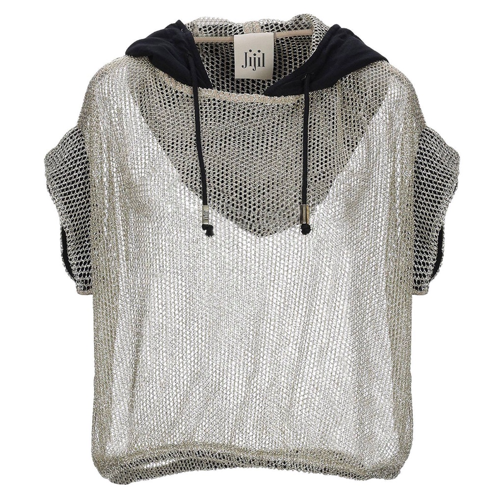 Jijil Silver Mesh Hoodie